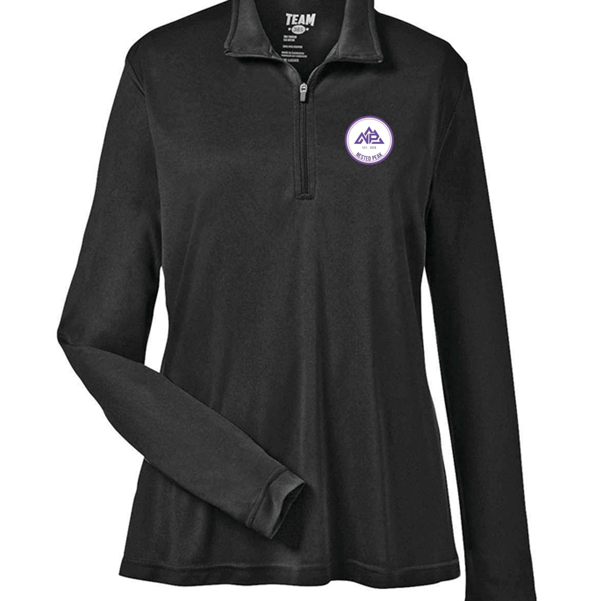 NP 26 Badge Women's Performance Pullover | White, Sport Purple, Sport Light Blue, Sport Graphite, Sport Dark Navy, Black - Nested Peak