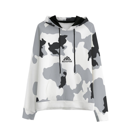 NP 26 Black Camo Men's Raglan Pullover Hoodie | Interlock | White - Nested Peak