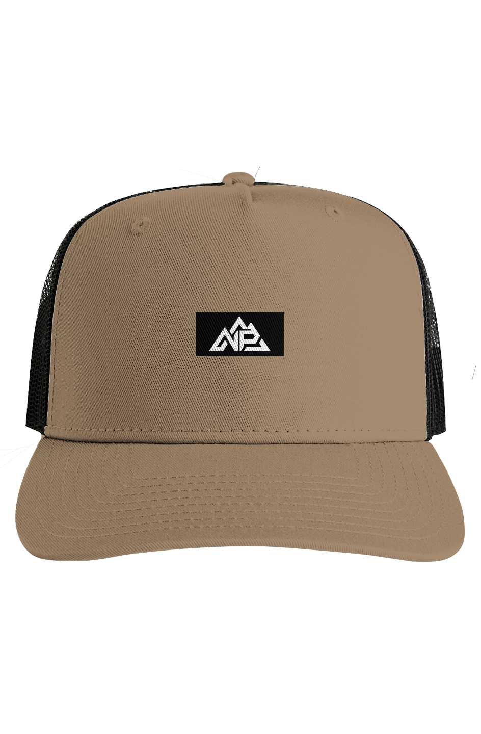 NP 26 Black Mesh Contrast Trucker | Walnut / Black, Khaki / Black - Nested Peak LLC
