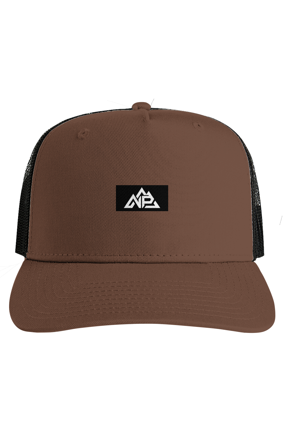 NP 26 Black Mesh Contrast Trucker | Walnut / Black, Khaki / Black - Nested Peak LLC