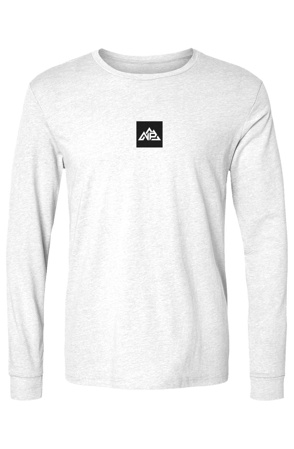 NP 26 Block Men's CVC Long Sleeve T-Shirt | Heather Seafoam, White, Indigo - Nested Peak LLC