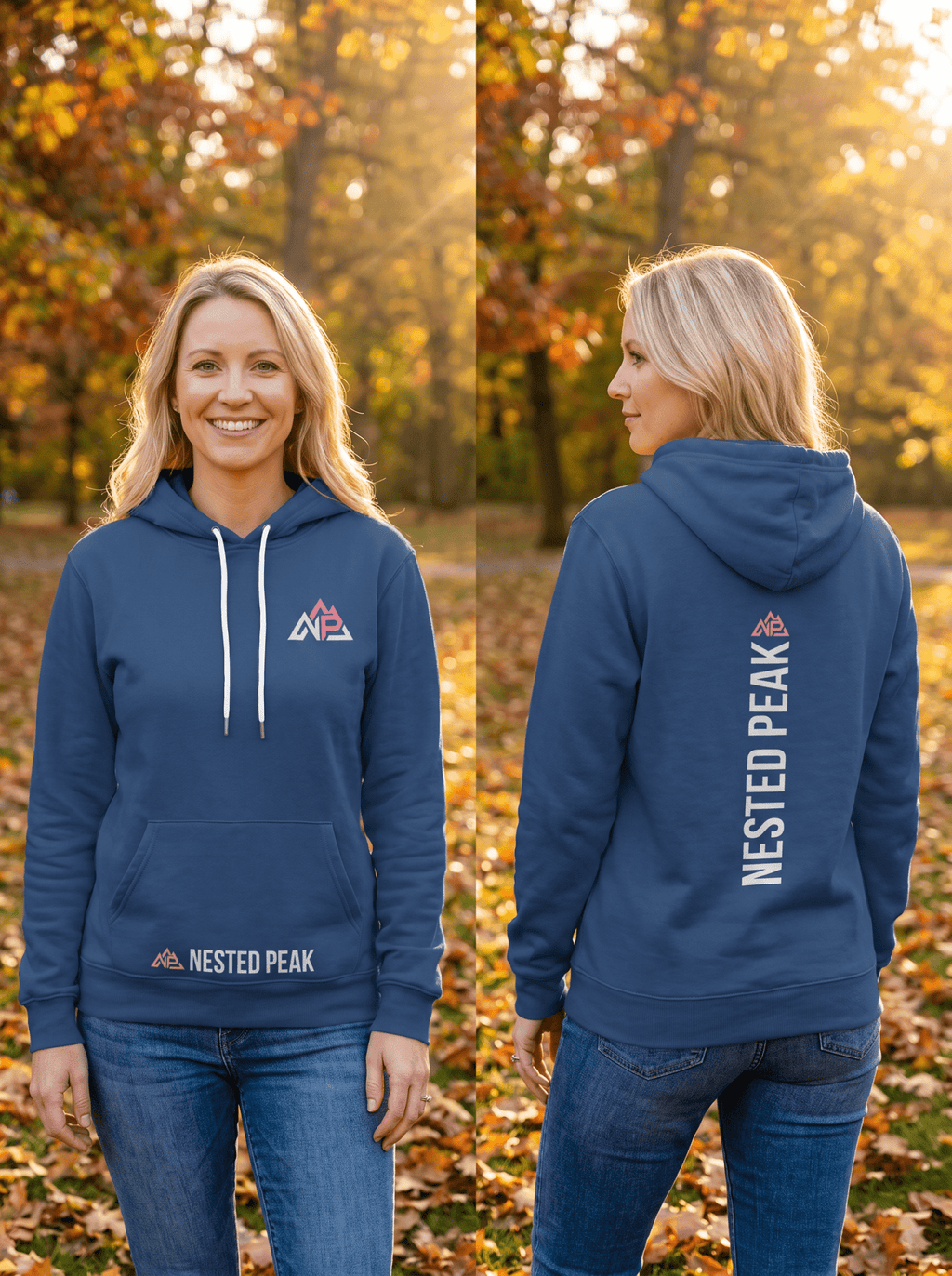 NP 26 BP Women's Heavy Fleece Hoodie | Navy - Nested Peak LLC