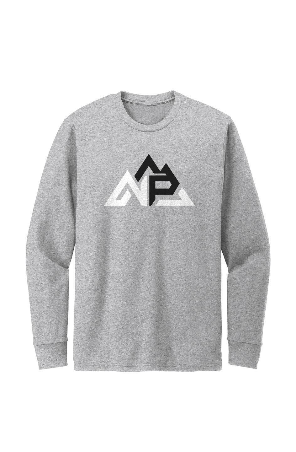 NP 26 BW Men's Perfect Blend LS Tee | Grey Frost, Light Heather Grey, Heathered Charcoal - Nested Peak LLC