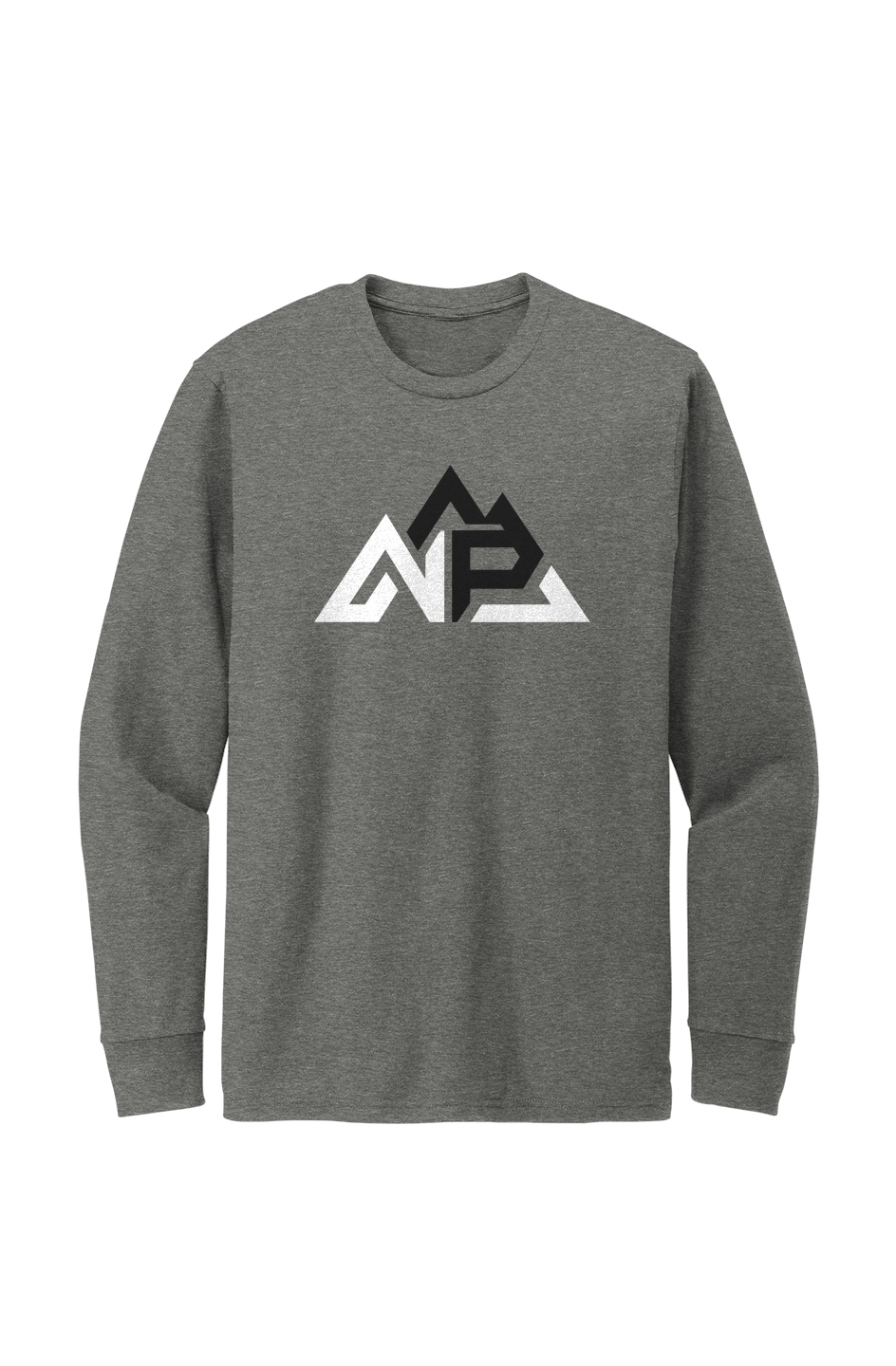 NP 26 BW Men's Perfect Blend LS Tee | Grey Frost, Light Heather Grey, Heathered Charcoal - Nested Peak LLC