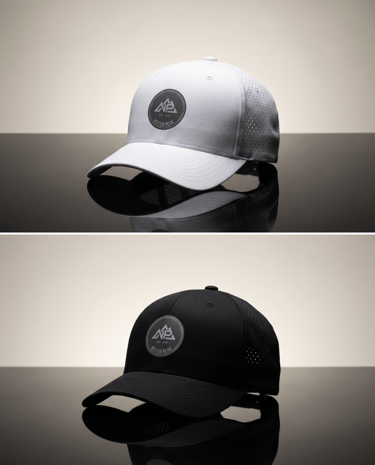 NP 26 CB Delta Perforated Snapback | Dark Grey, Black, White - Nested Peak LLC