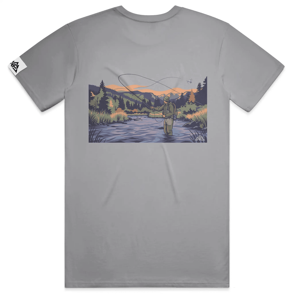 NP 26 Fish DryBlend 174 Men's T Shirt | Sand, Carolina Blue, Gravel - Nested Peak