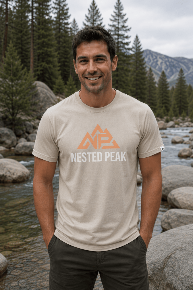 NP 26 Fish DryBlend 174 Men's T Shirt | Sand, Carolina Blue, Gravel - Nested Peak
