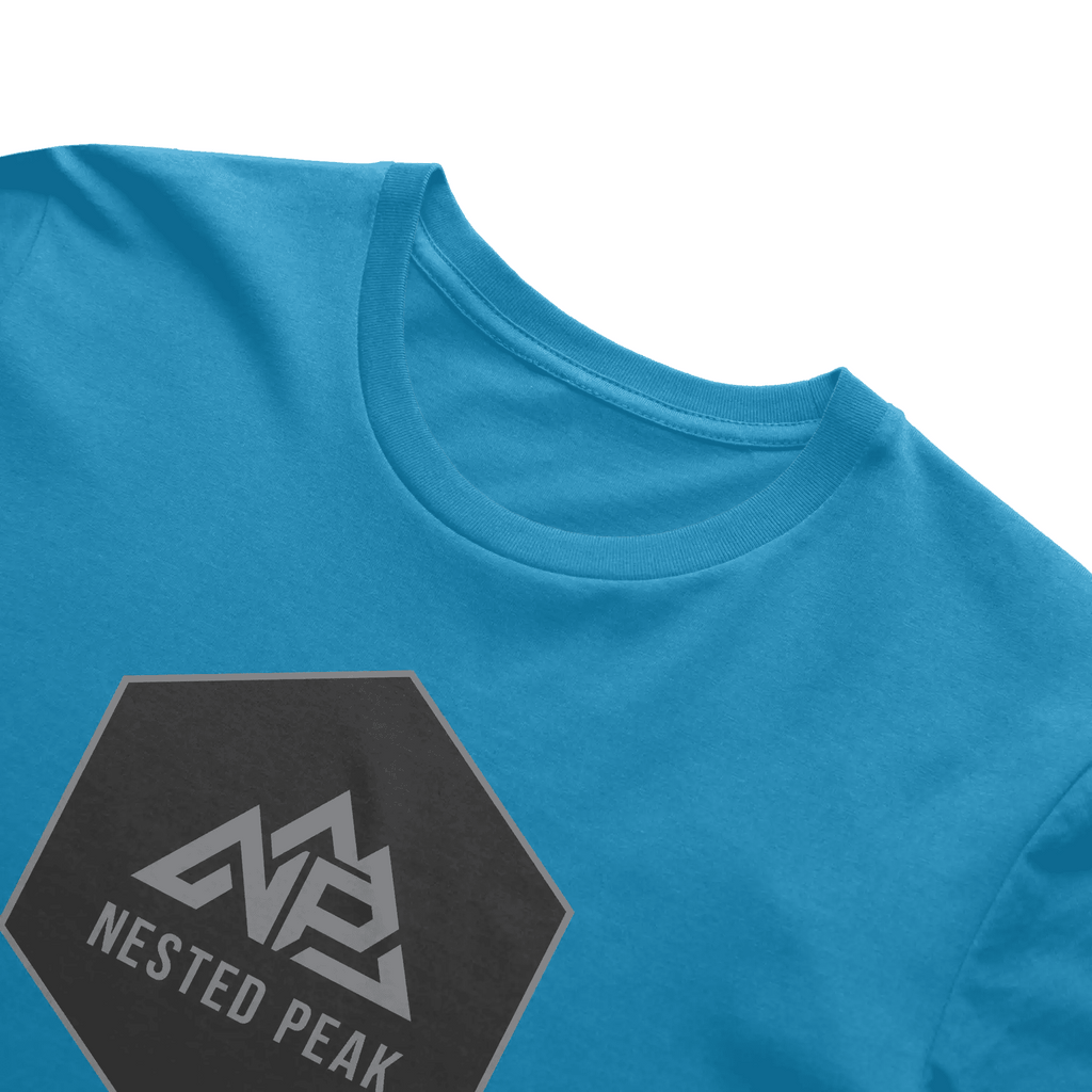 NP 26 HB Men's DryBlend T-Shirt | Black, Gravel, Sapphire - Nested Peak LLC