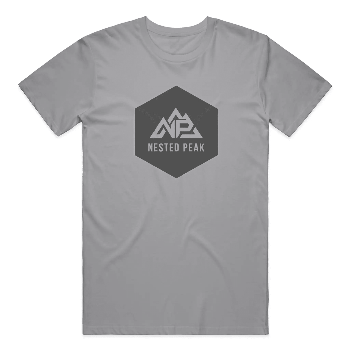 NP 26 HB Men's DryBlend T-Shirt | Black, Gravel, Sapphire - Nested Peak LLC