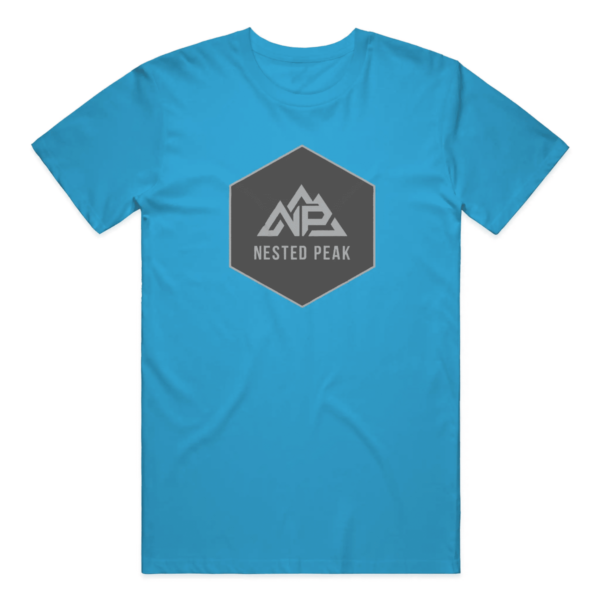NP 26 HB Men's DryBlend T-Shirt | Black, Gravel, Sapphire - Nested Peak LLC