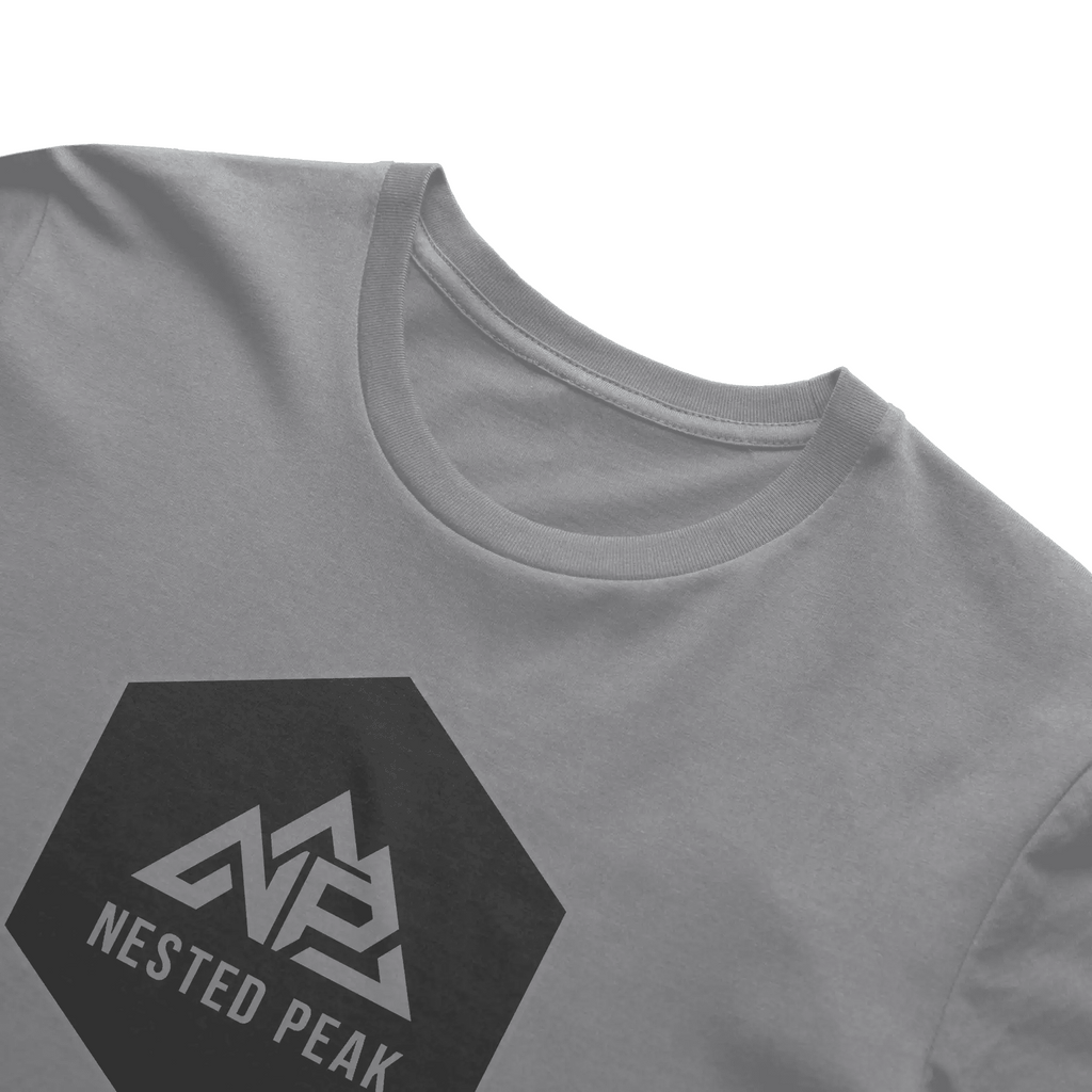 NP 26 HB Men's DryBlend T-Shirt | Black, Gravel, Sapphire - Nested Peak LLC