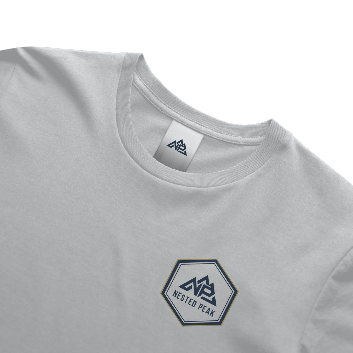NP 26 Hex Men's Dri-Power T-Shirt | Silver, Navy, Columbia Blue - Nested Peak