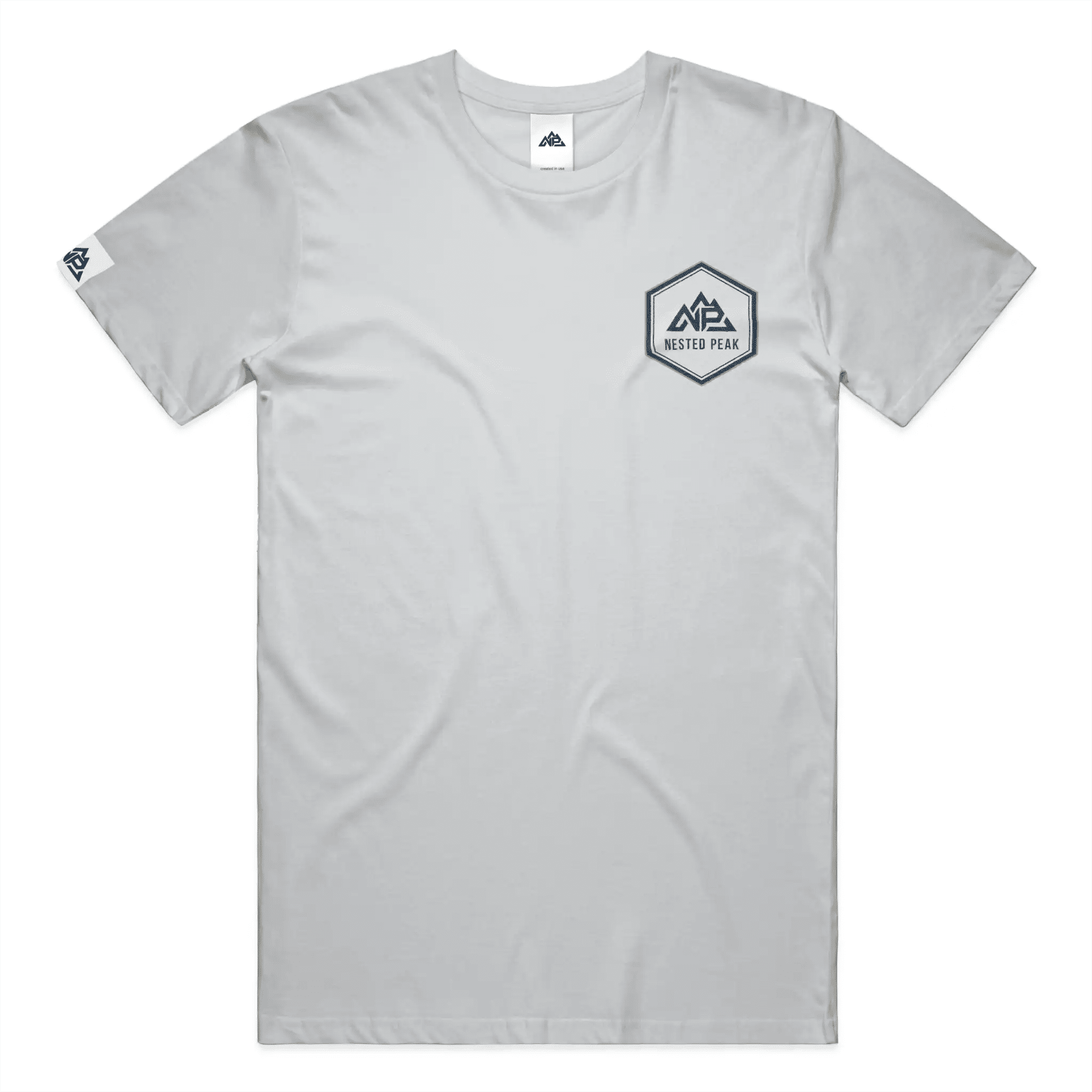 NP 26 Hex Men's Dri-Power T-Shirt | Silver, Navy, Columbia Blue - Nested Peak