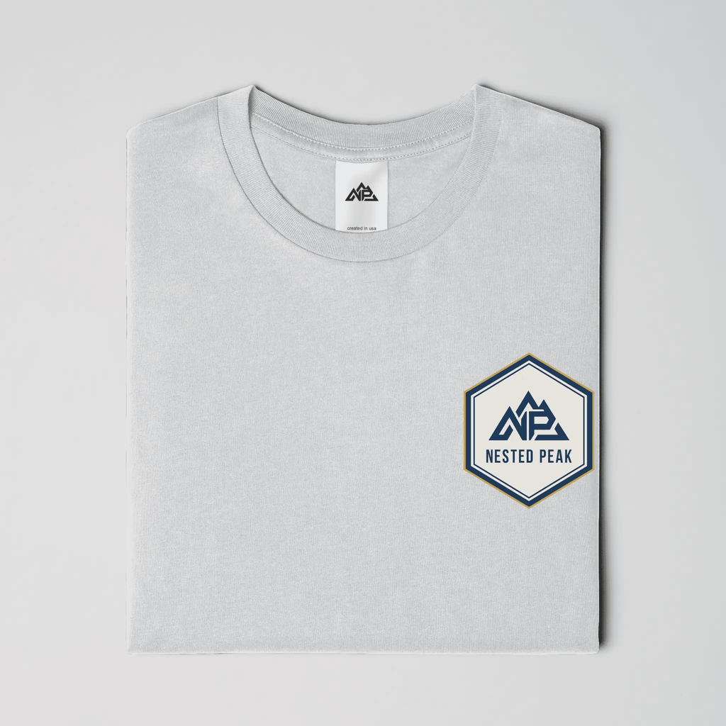NP 26 Hex Men's Dri-Power T-Shirt | Silver, Navy, Columbia Blue - Nested Peak