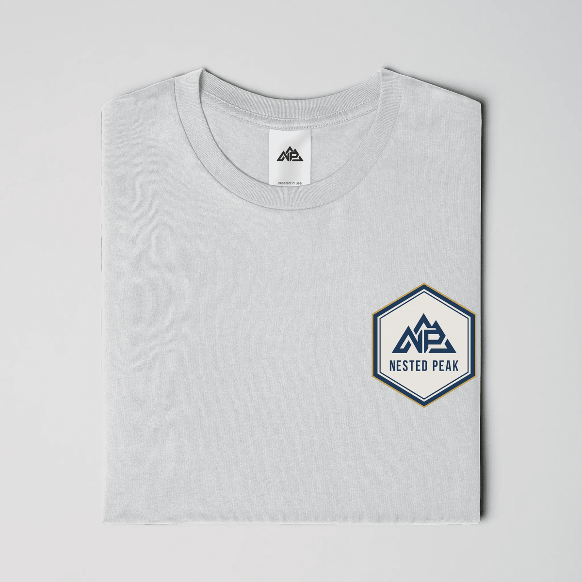 NP 26 Hex Men's Dri-Power T-Shirt | Silver, Navy, Columbia Blue - Nested Peak