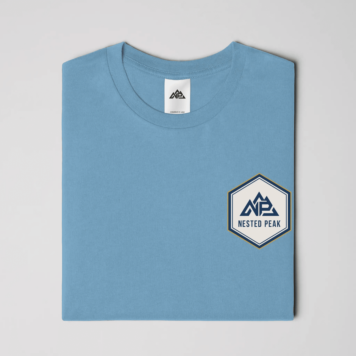 NP 26 Hex Men's Dri-Power T-Shirt | Silver, Navy, Columbia Blue - Nested Peak