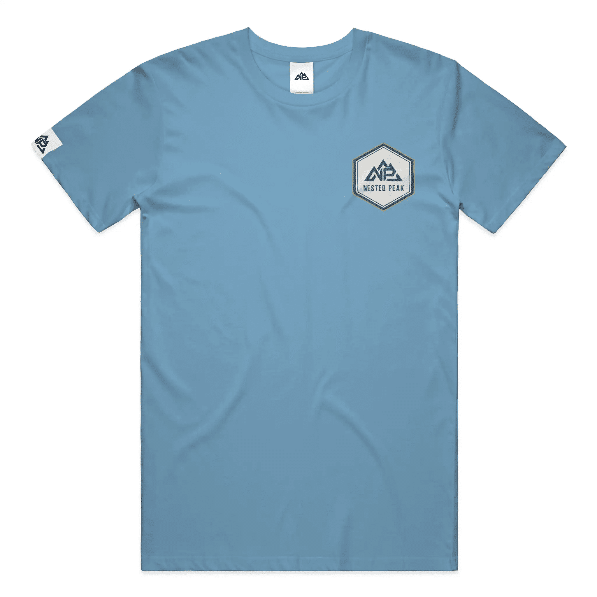 NP 26 Hex Men's Dri-Power T-Shirt | Silver, Navy, Columbia Blue - Nested Peak