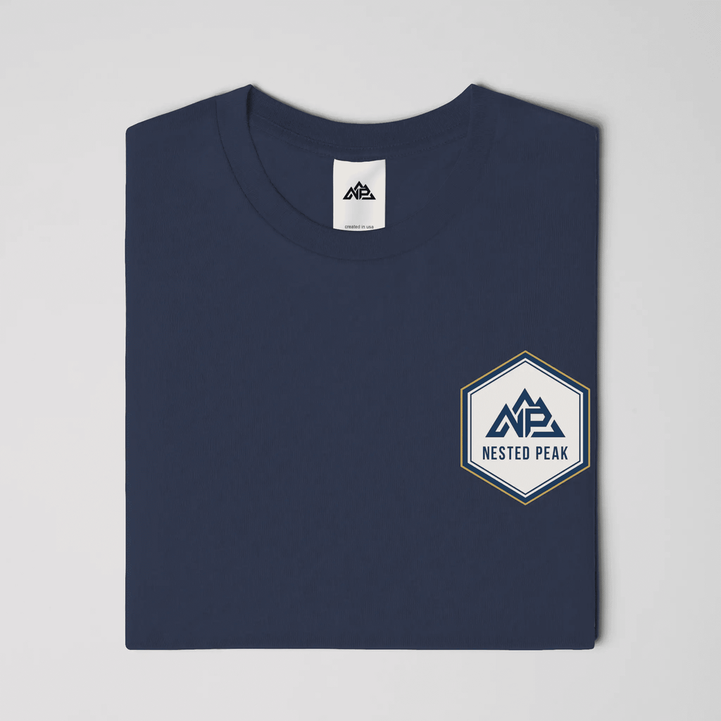 NP 26 Hex Men's Dri-Power T-Shirt | Silver, Navy, Columbia Blue - Nested Peak