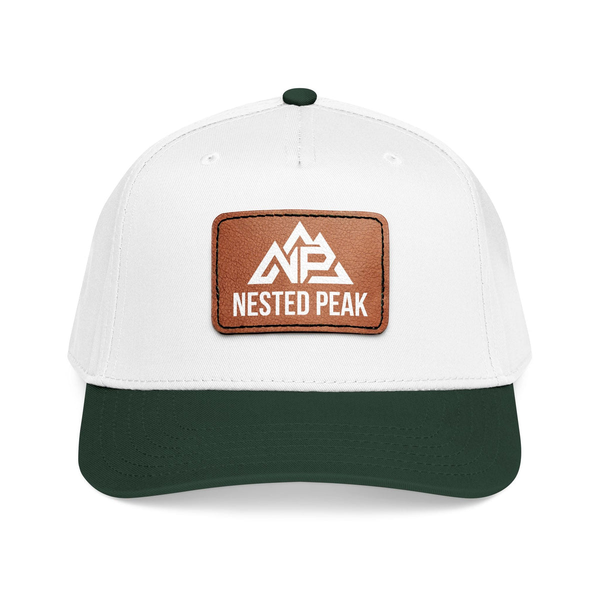 NP 26 Leather Patch Baseball Cap | Charcoal Grey, Royal, Red, Black, Dark Green, Khaki - Nested Peak LLC