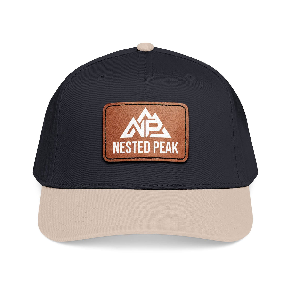 NP 26 Leather Patch Baseball Cap | Charcoal Grey, Royal, Red, Black, Dark Green, Khaki - Nested Peak LLC