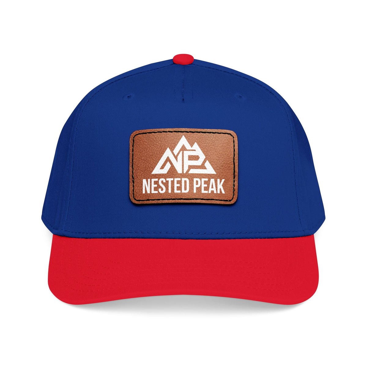 NP 26 Leather Patch Baseball Cap | Charcoal Grey, Royal, Red, Black, Dark Green, Khaki - Nested Peak LLC