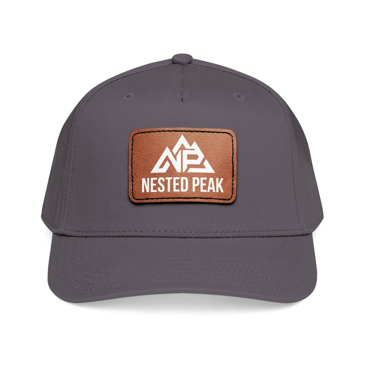 NP 26 Leather Patch Baseball Cap | Charcoal Grey, Royal, Red, Black, Dark Green, Khaki - Nested Peak LLC