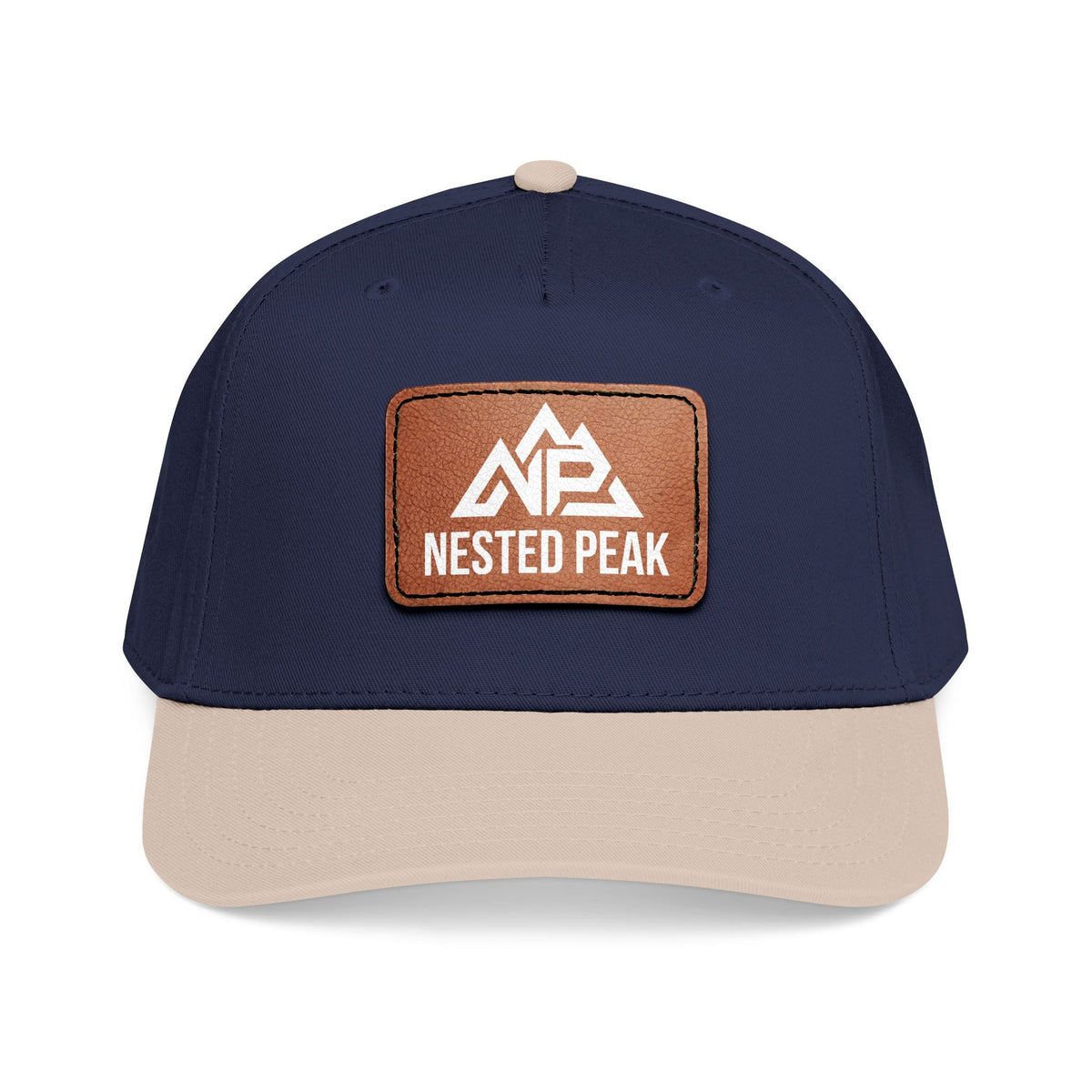 NP 26 Leather Patch Baseball Cap | Charcoal Grey, Royal, Red, Black, Dark Green, Khaki - Nested Peak LLC