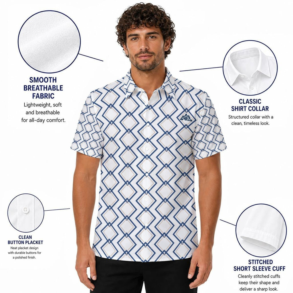 NP 26 Lift Men's Collar Shirt | White - Nested Peak