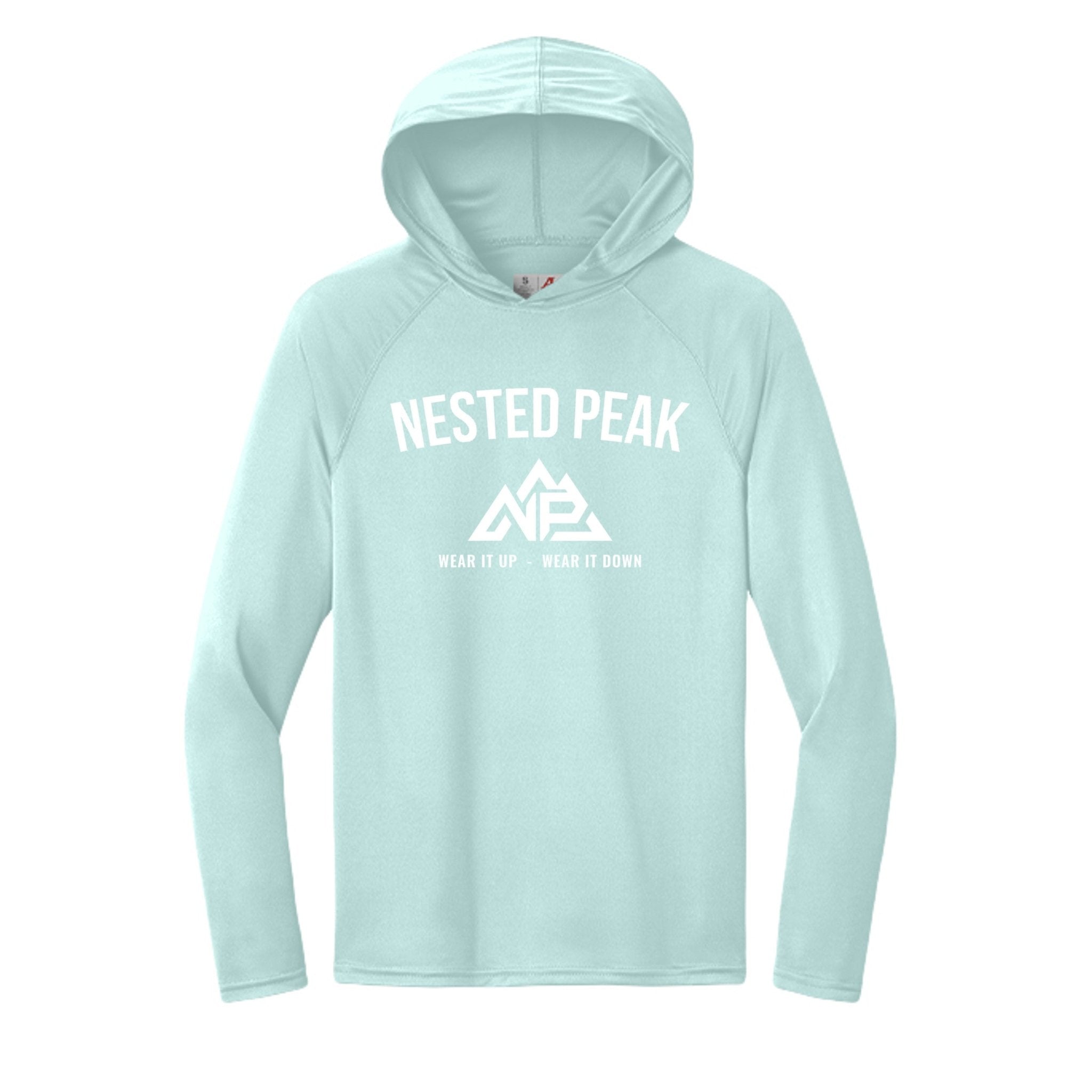 NP 26 Men's Badge Cooling Hooded Long-Sleeve | Silver, Scarlet, Pastel Blue, Navy, Graphite, Black - Nested Peak