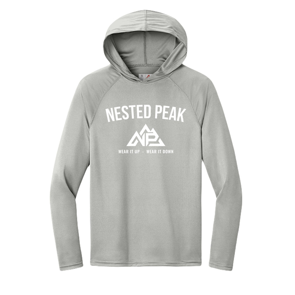 NP 26 Men's Badge Cooling Hooded Long-Sleeve | Silver, Scarlet, Pastel Blue, Navy, Graphite, Black - Nested Peak