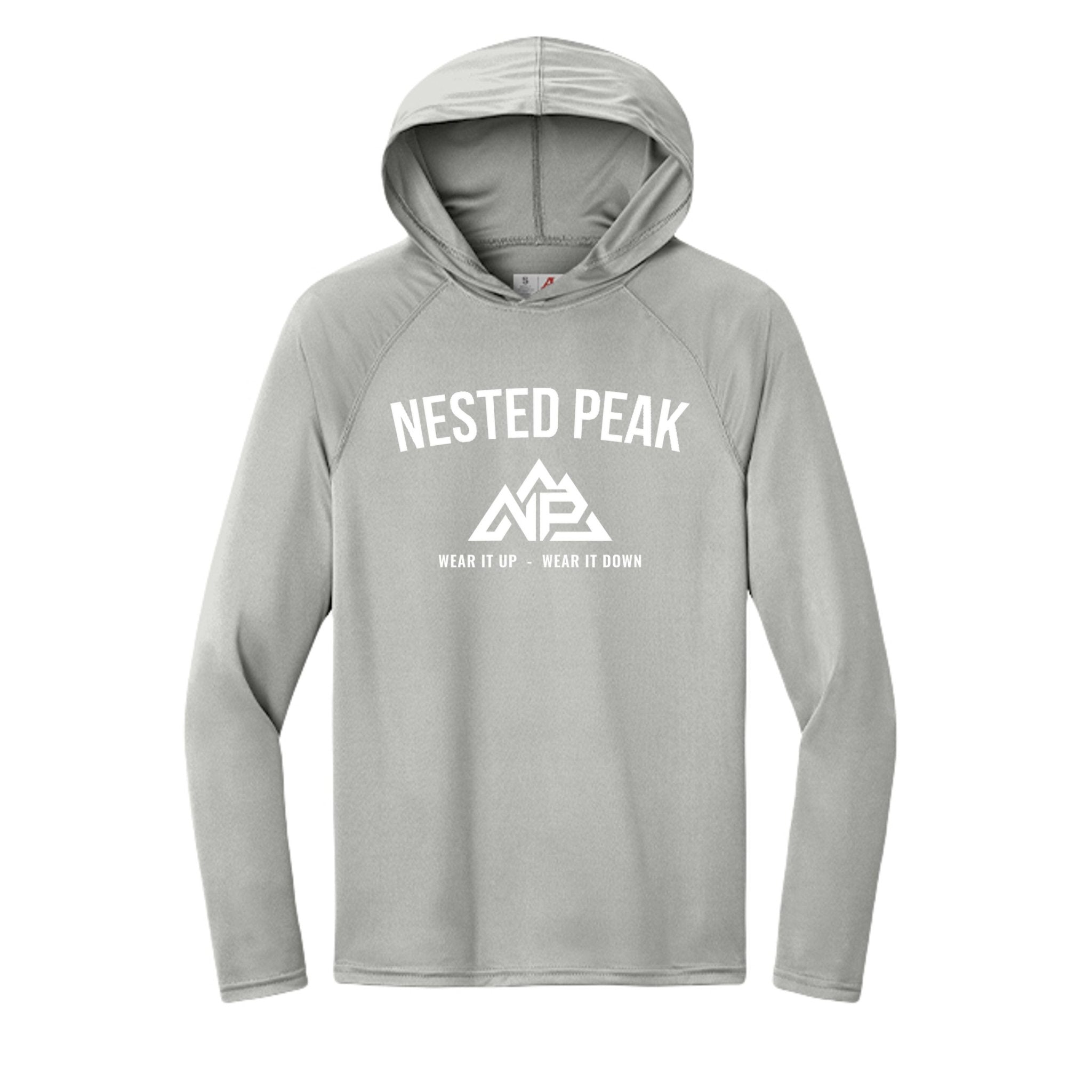 NP 26 Men's Badge Cooling Hooded Long-Sleeve | Silver, Scarlet, Pastel Blue, Navy, Graphite, Black - Nested Peak