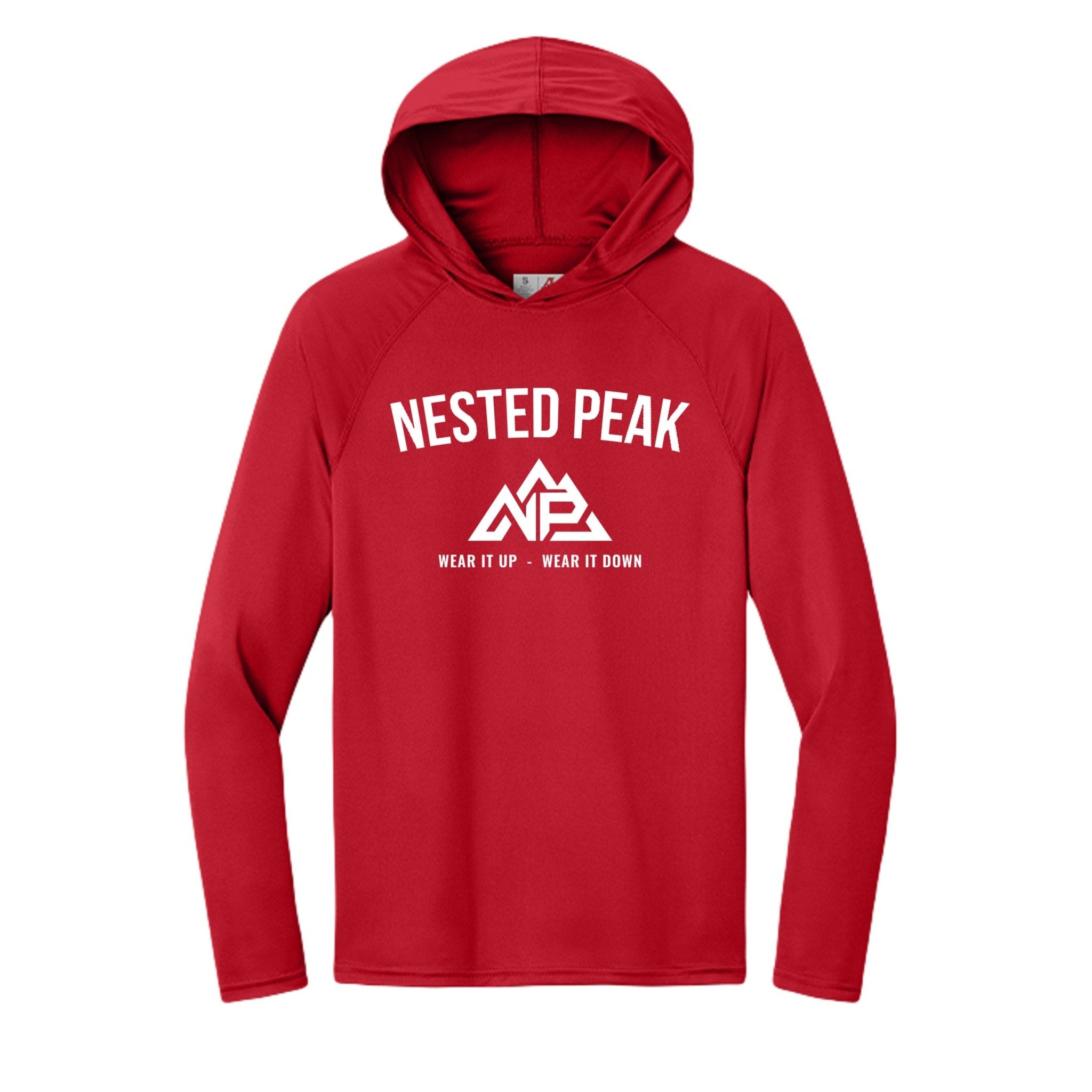 NP 26 Men's Badge Cooling Hooded Long-Sleeve | Silver, Scarlet, Pastel Blue, Navy, Graphite, Black - Nested Peak