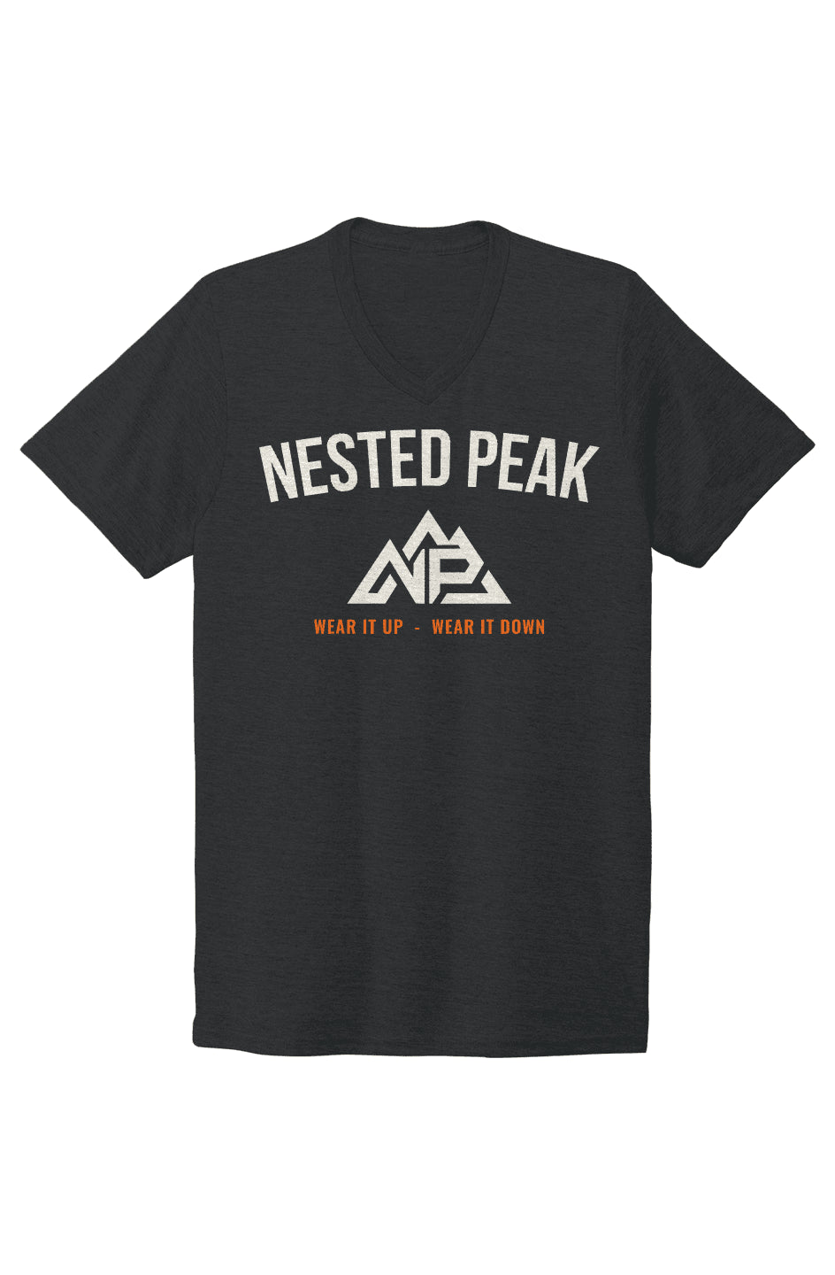 NP 26 Men's Bridge Tri-Blend V-Neck | Rebel Blue, Space Black, Aluminum Grey - Nested Peak