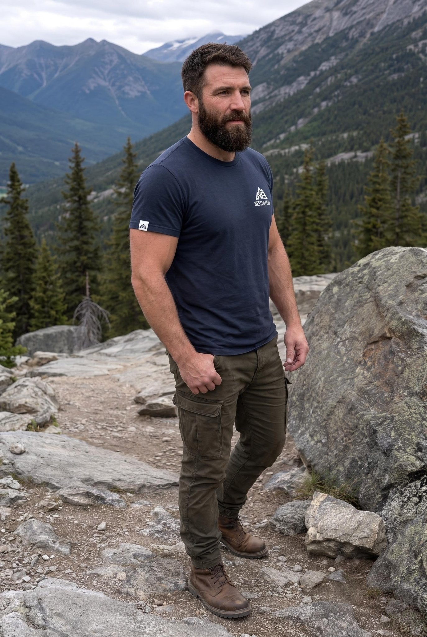 NP 26 Men's Dry Blend Short Sleeve T-Shirt | Kelly, Black, Navy - Nested Peak