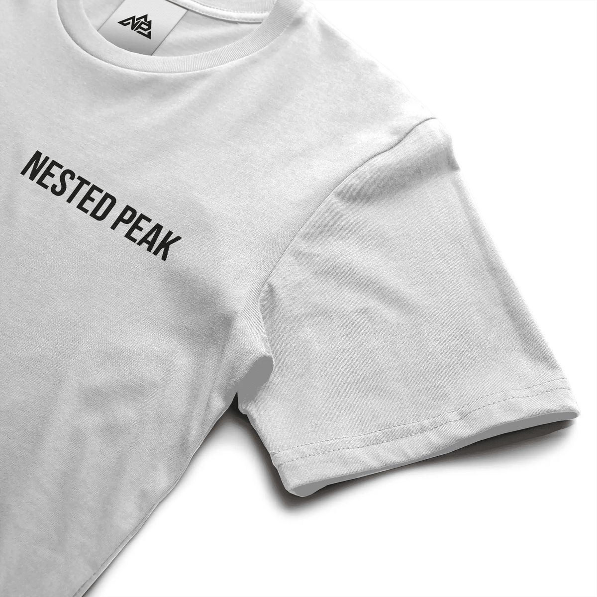 NP 26 Men's Dry Blend Short Sleeve T-Shirt | White, Sandstone, Columbia Blue - Nested Peak