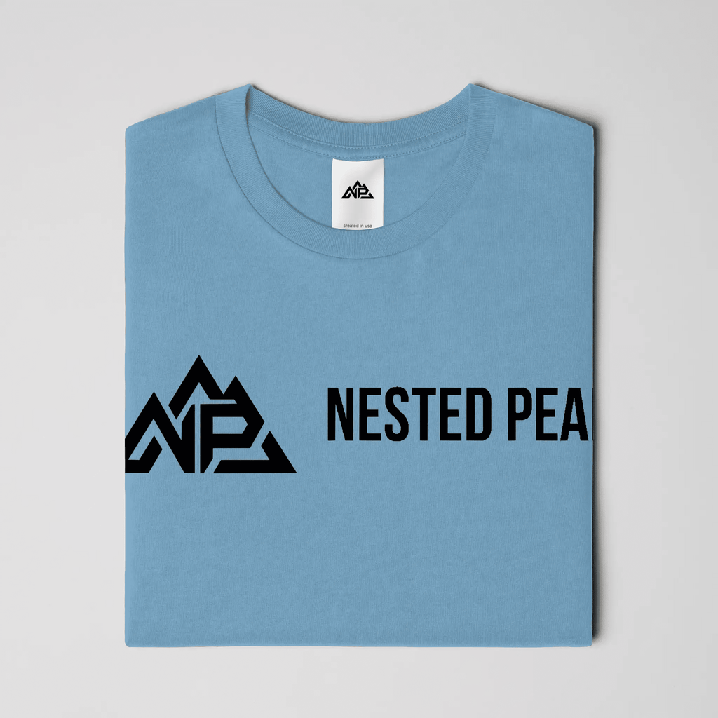 NP 26 Men's Dry Blend Short Sleeve T-Shirt | White, Sandstone, Columbia Blue - Nested Peak