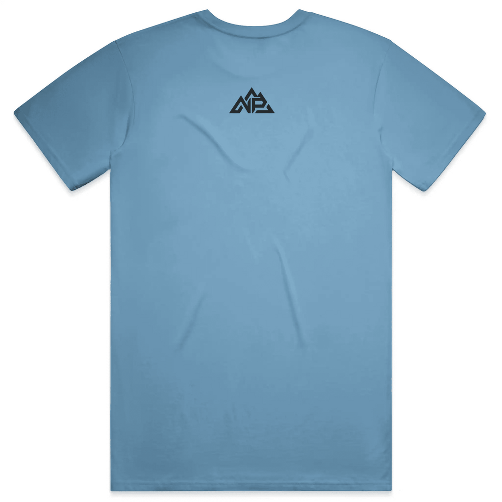 NP 26 Men's Dry Blend Short Sleeve T-Shirt | White, Sandstone, Columbia Blue - Nested Peak