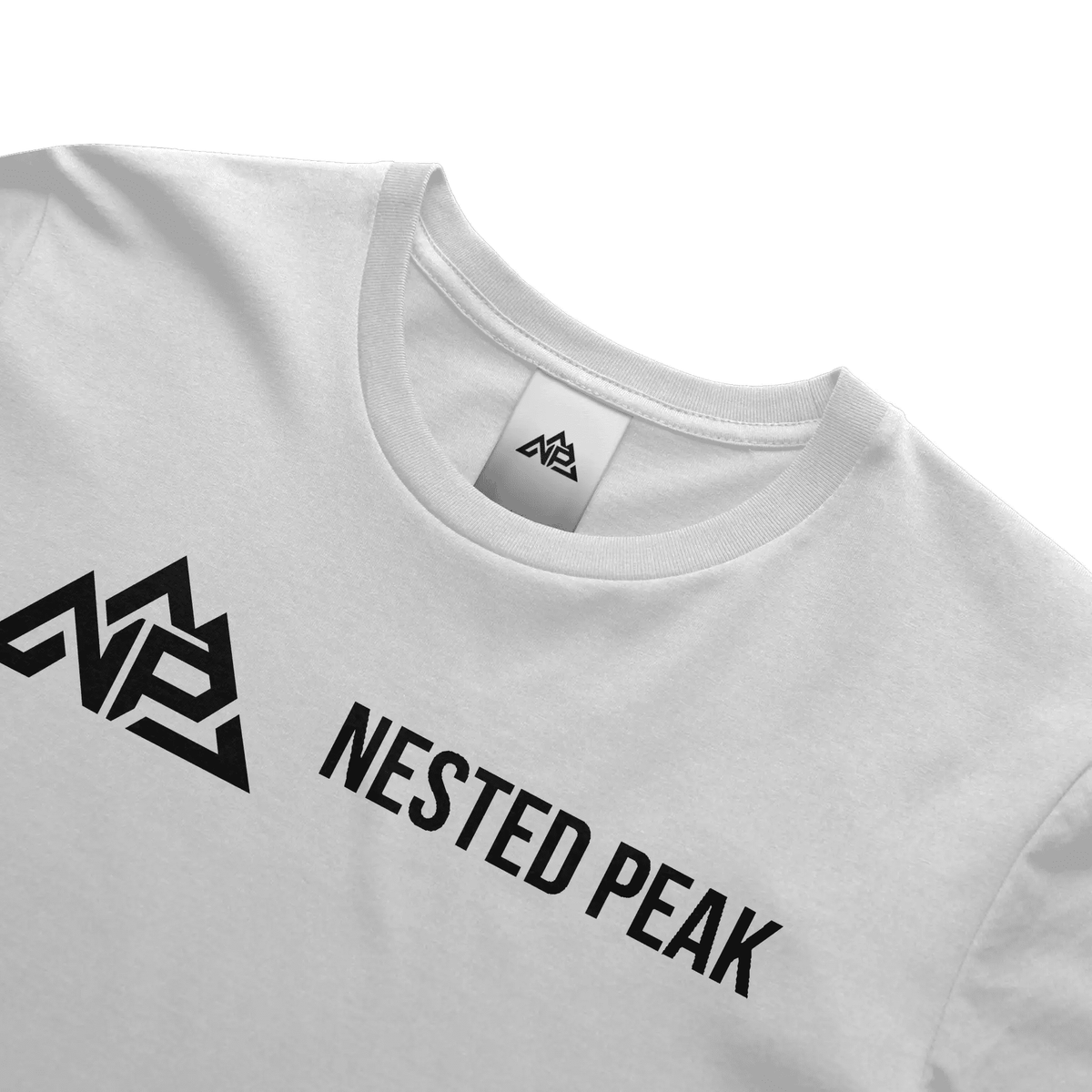 NP 26 Men's Dry Blend Short Sleeve T-Shirt | White, Sandstone, Columbia Blue - Nested Peak