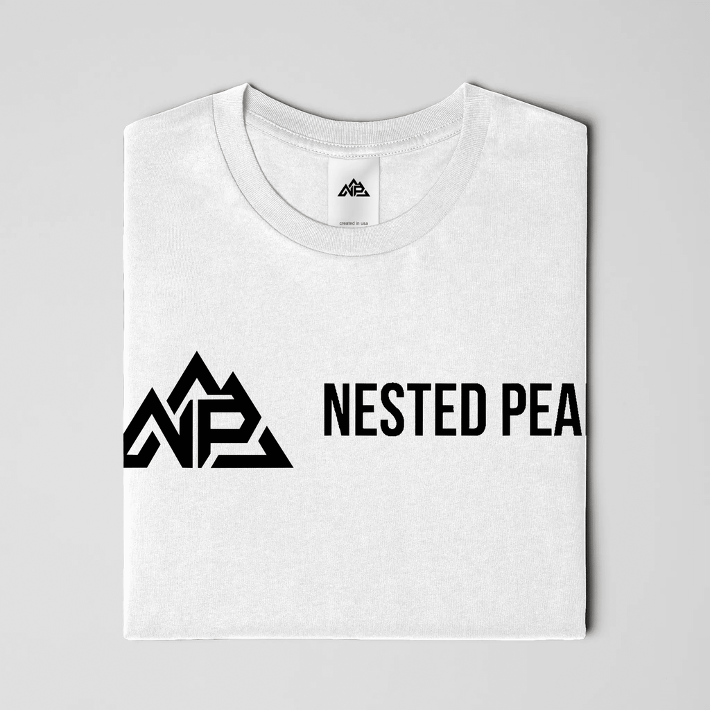 NP 26 Men's Dry Blend Short Sleeve T-Shirt | White, Sandstone, Columbia Blue - Nested Peak