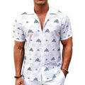 NP 26 Men's Hawaiian Shirt With Button Closure | White - Nested Peak