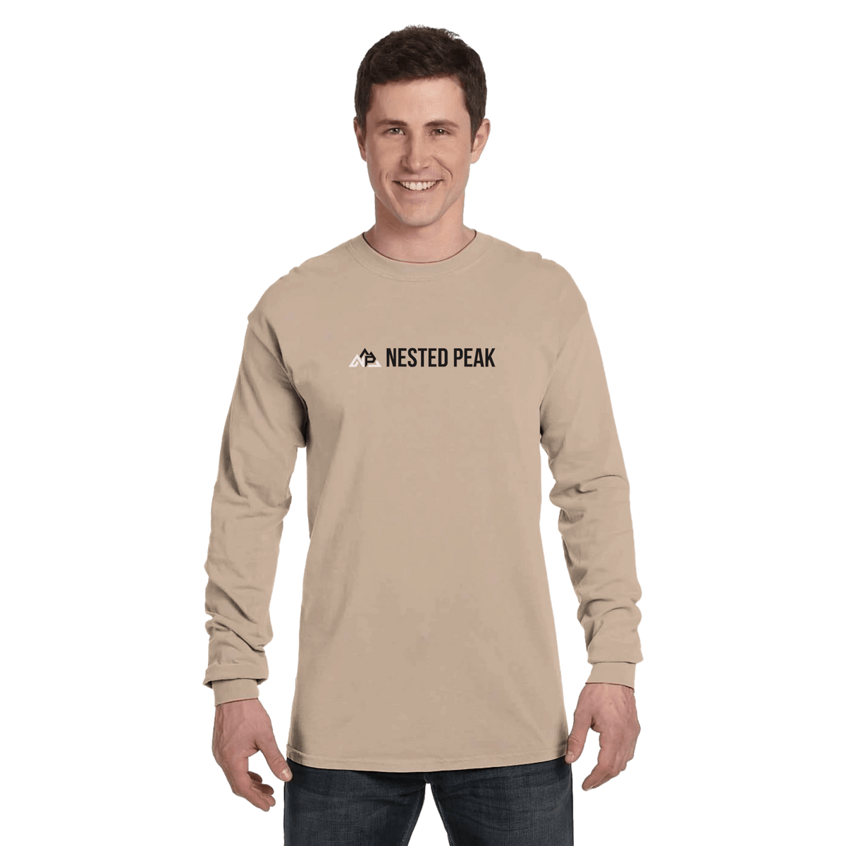 NP 26 Men's Heavyweight RS Long-Sleeve T-Shirt | Ice Blue, Khaki, Seafoam, Granite, Neon Red Orange - Nested Peak