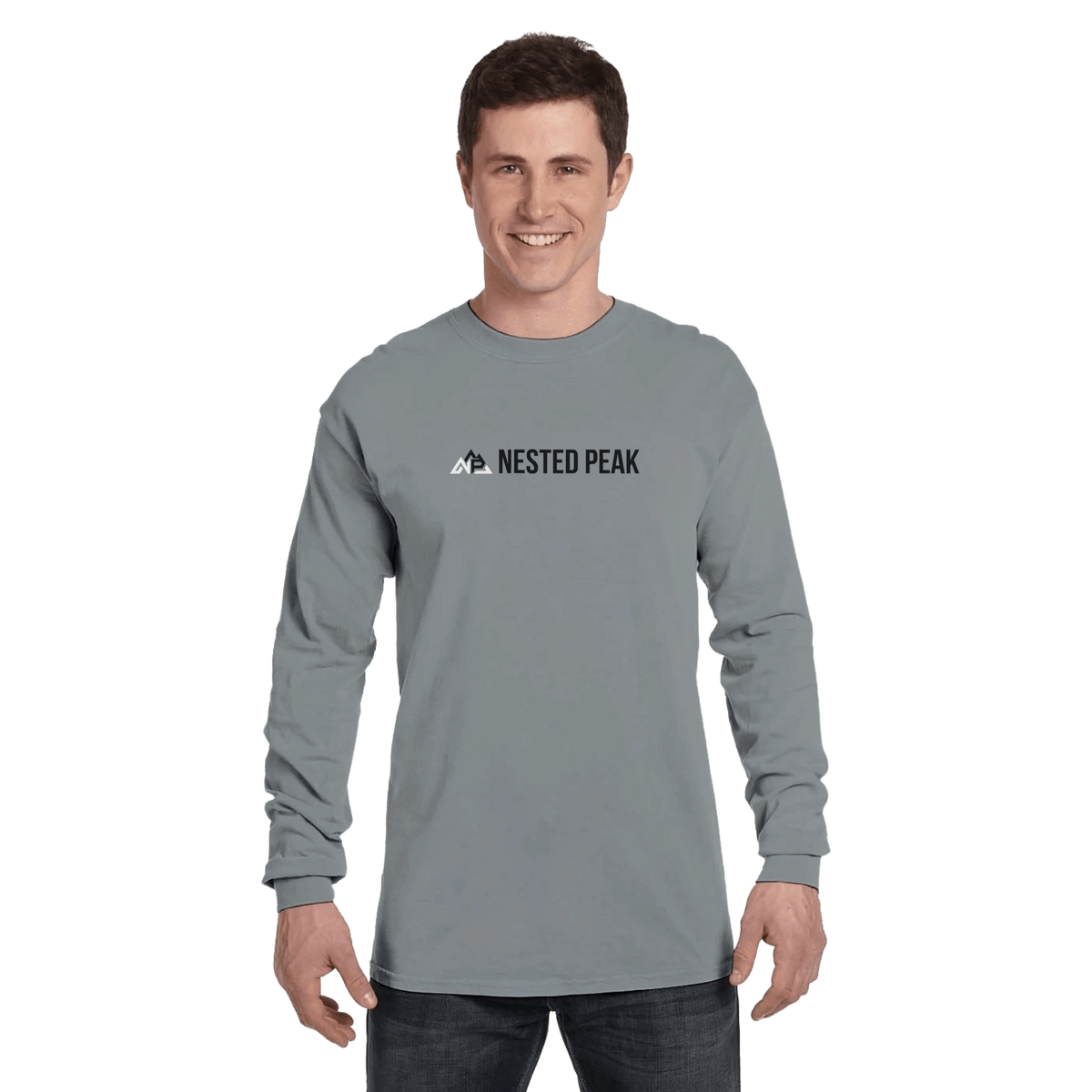 NP 26 Men's Heavyweight RS Long-Sleeve T-Shirt | Ice Blue, Khaki, Seafoam, Granite, Neon Red Orange - Nested Peak
