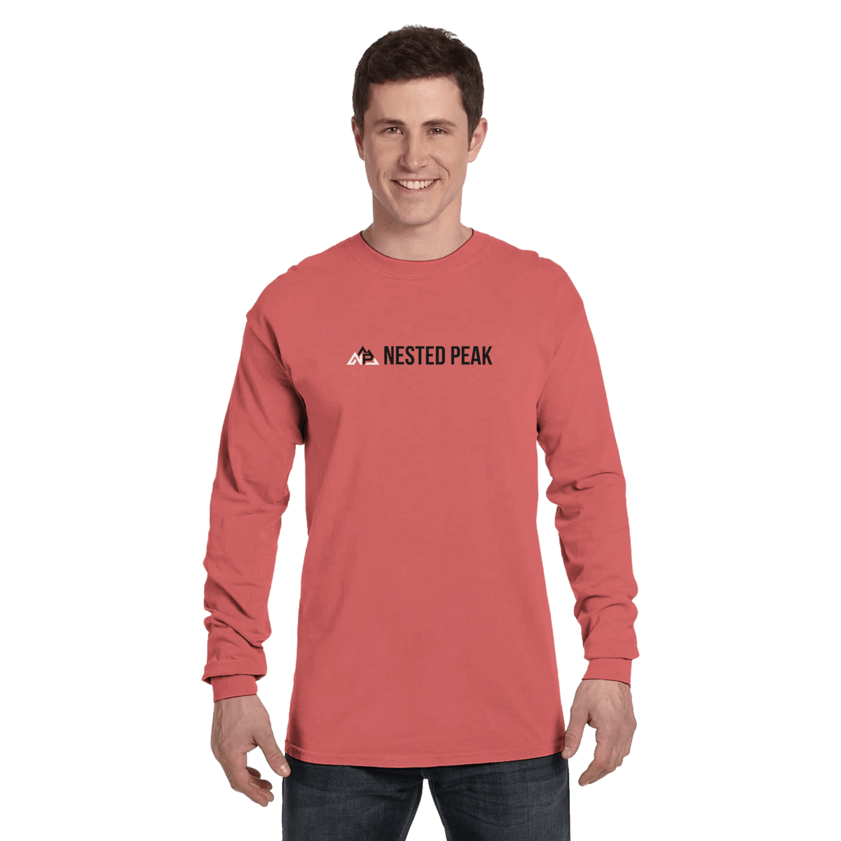 NP 26 Men's Heavyweight RS Long-Sleeve T-Shirt | Ice Blue, Khaki, Seafoam, Granite, Neon Red Orange - Nested Peak