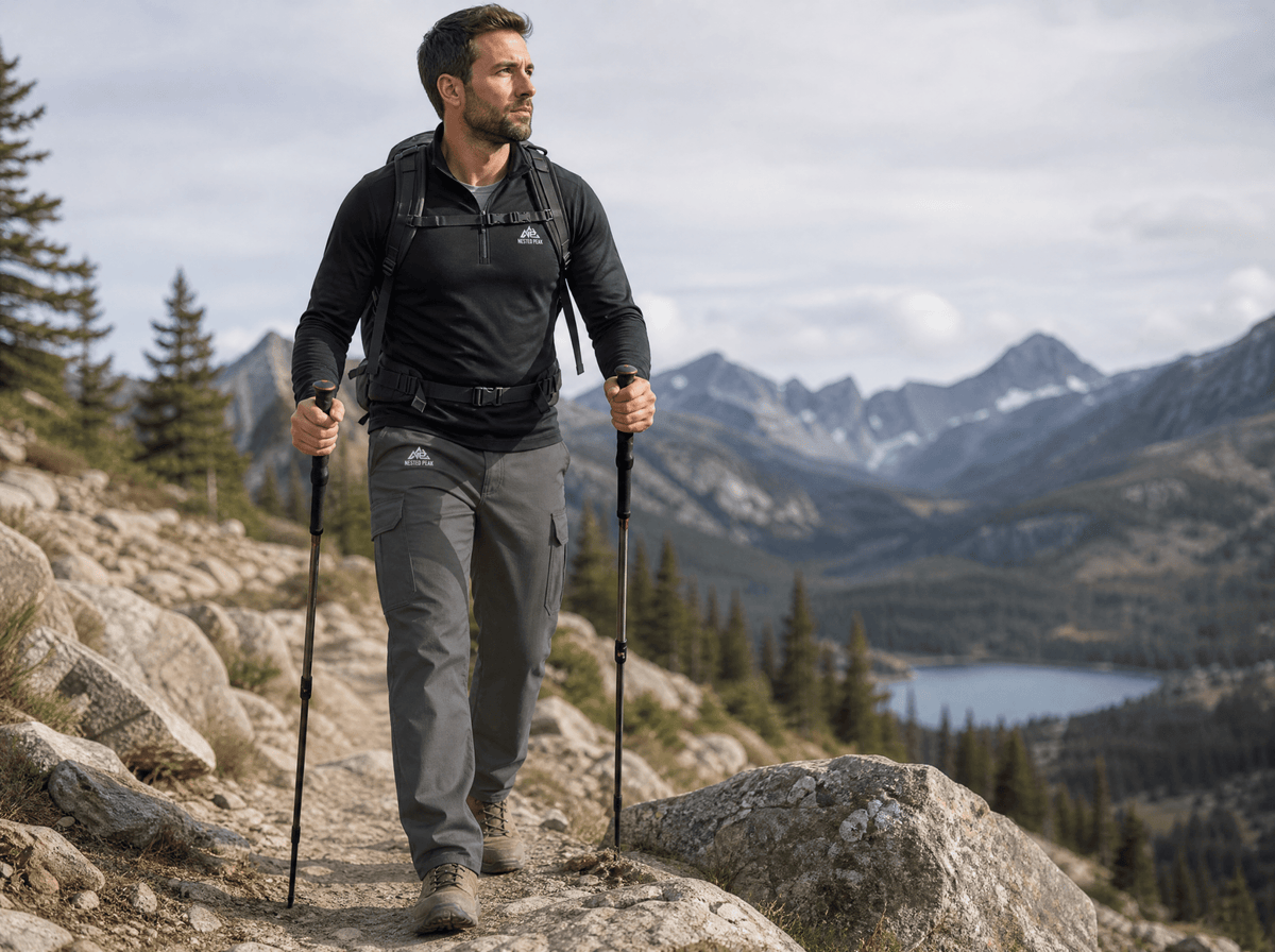 NP 26 Men's Hiking Cargo Pants | Dark Gray - Nested Peak LLC