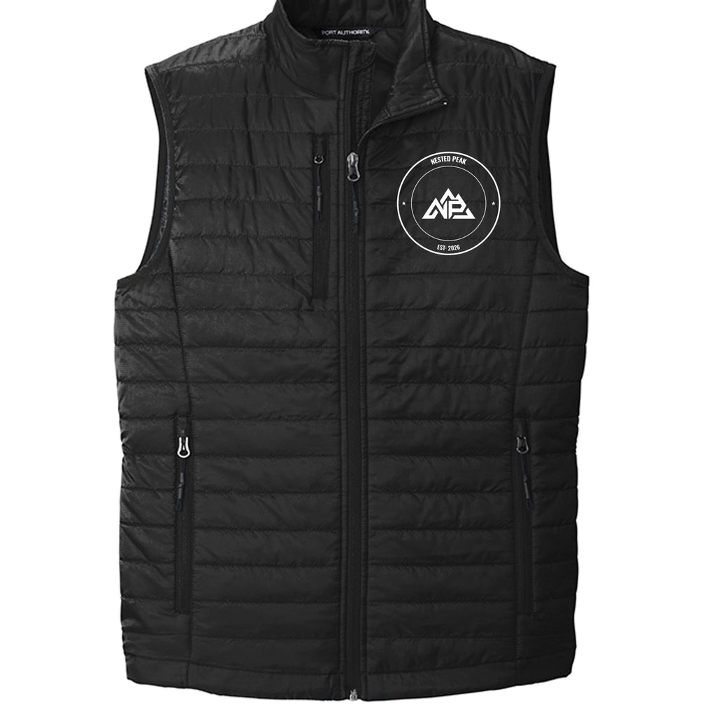 NP 26 Men's Puff Vest | River Blue Navy, Graphite, Deep Black, Cobalt Blue - Nested Peak