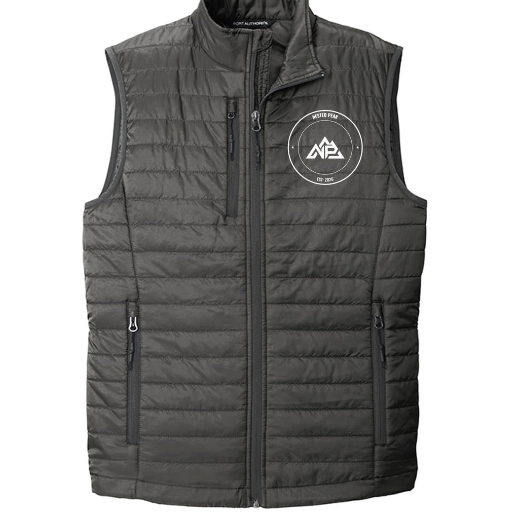 NP 26 Men's Puff Vest | River Blue Navy, Graphite, Deep Black, Cobalt Blue - Nested Peak