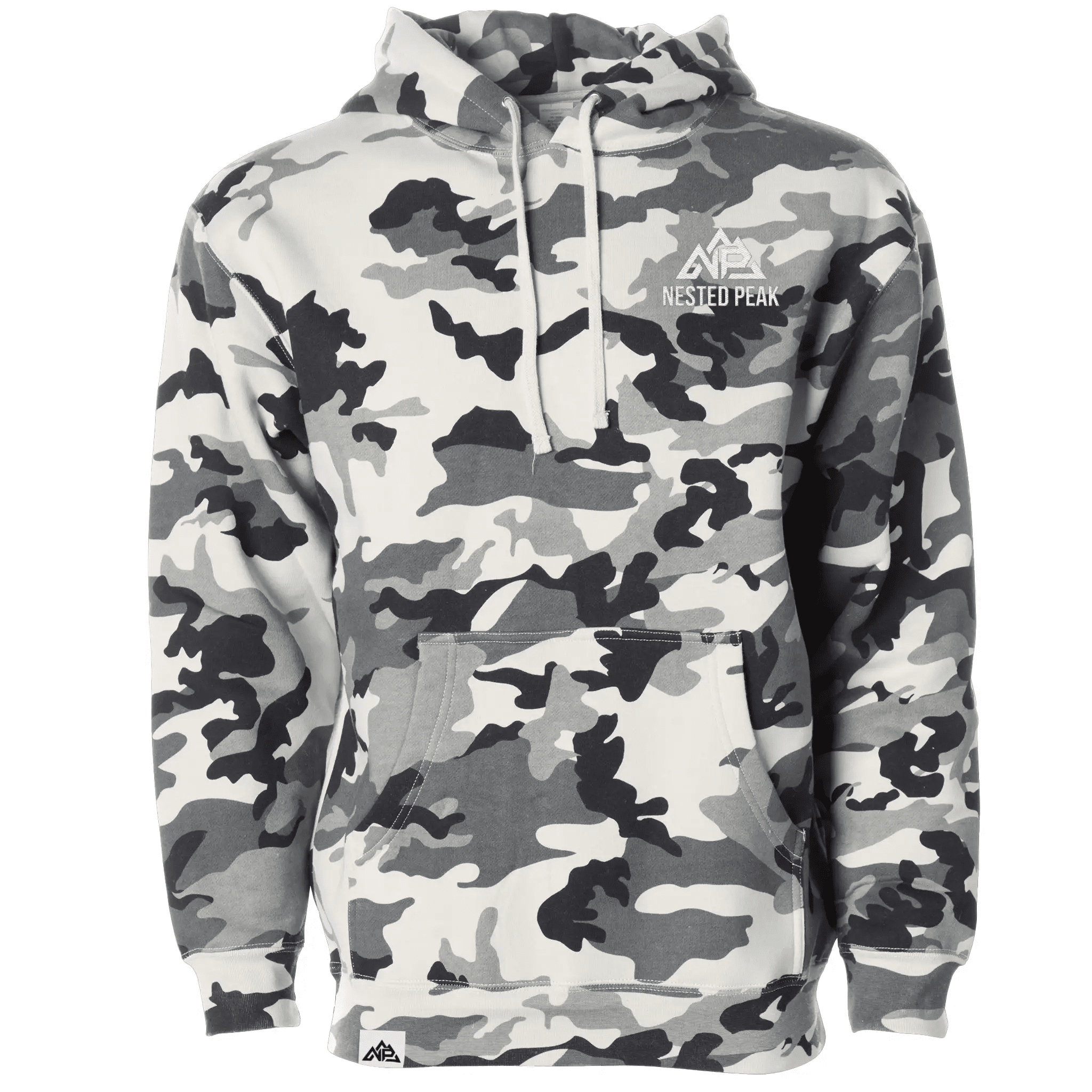 NP 26 Men's Snow Camo Heavyweight Hoodie | Snow Camo - Nested Peak