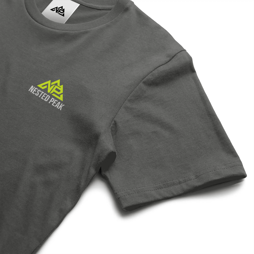 NP 26 Men's Split Tri Tee | Black, New Navy, Grey Frost - Nested Peak