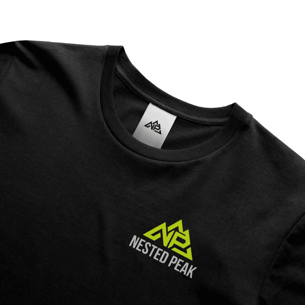 NP 26 Men's Split Tri Tee | Black, New Navy, Grey Frost - Nested Peak