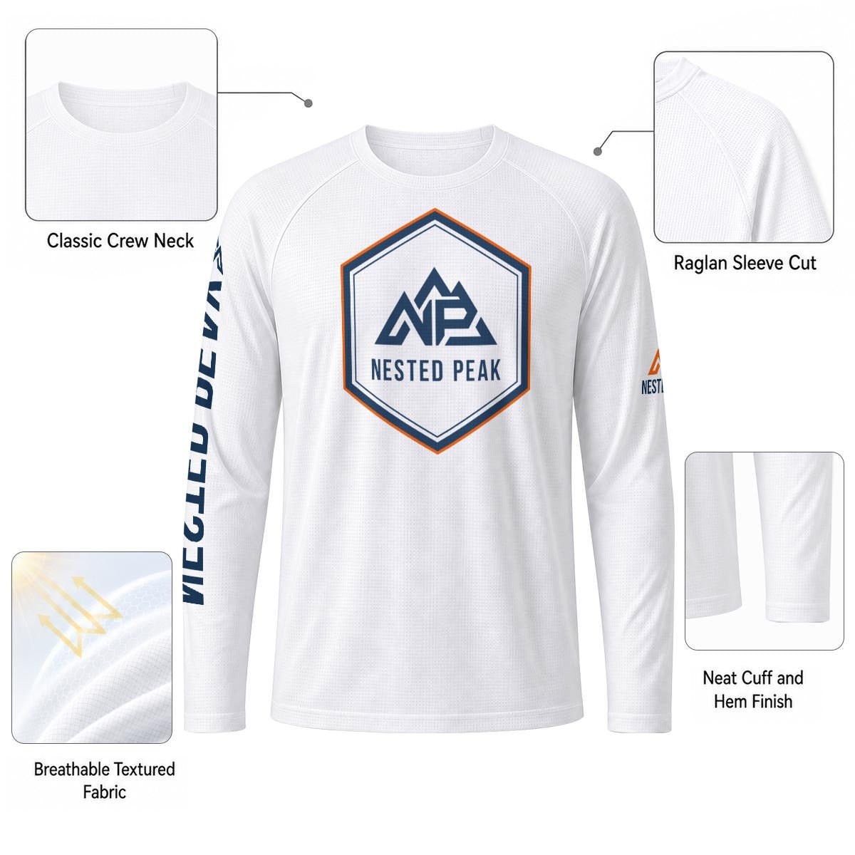 NP 26 Men's Sun Protection Sport Top | White - Nested Peak